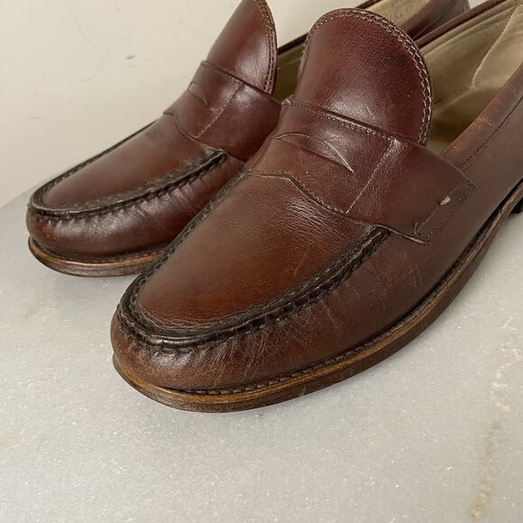 VTG Frye Brown Leather Penny Loafers Dress Shoes Men Sz 8.5 M Preppy Heritage main image 9